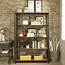 SHIYAO Storage Shelves Industrial 5 Shelf Bookcase Metal And Wooden 