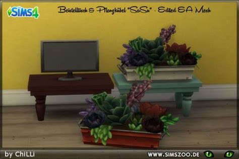 Blackys Sims 4 Zoo Side Table And Planter By Chilli • Sims 4 Downloads