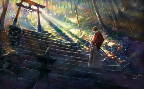 Samurai Rurouni Kenshin Movie Kenshin Anime Digital Wallpaper Art