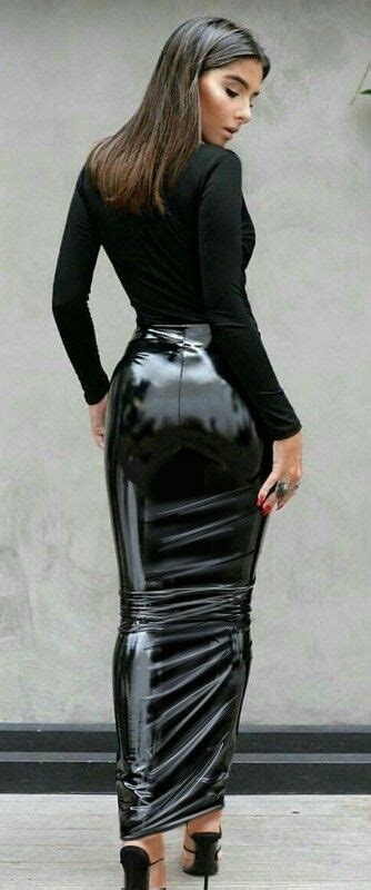 Black Latex Hobble Skirt Long Leather Skirt Sexy Leather Leather