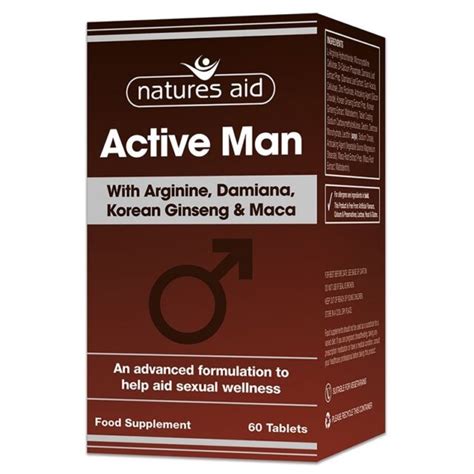 2x Natures Aid Active Man 60 Tablets Mens Sexual Wellness Supplement