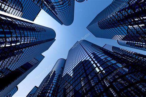 Reflective Skyscrapers Business Office Buildings Stock Photo By