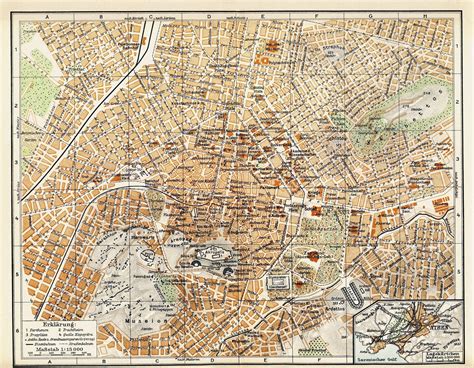 Athens Map Old Map Of Athens Fine Archival Print Plan Dathenes