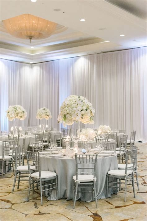Luxury Glam Wedding In Silver And White White Wedding Decorations