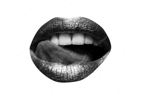 Premium Photo Red Lips Mouth And Tongue Icon Poster And Banner Of Open Mouth Closeup Woman