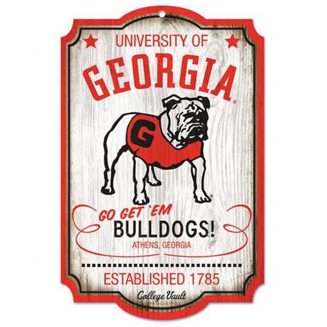 Georgia Bulldogs Vintage 11x17 Wood Sign Ebay College Logo Ncaa