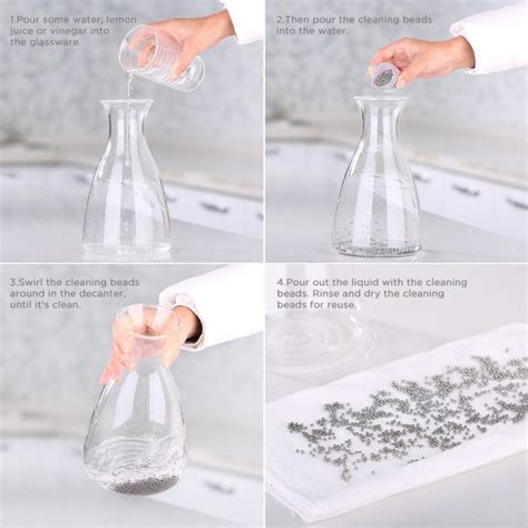 Ecooe 1000 Stainless Steel Cleaning Beads For Carafe And Decanter