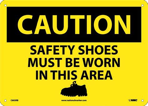 Caution Safety Shoes Must Be Worn In This Area Sign Esafety Supplies Inc