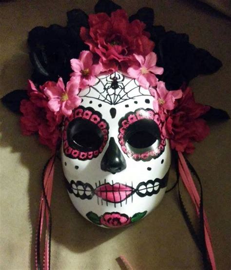 Sugar Skull Mask Hand Made Day Of The Dead Mardi Gras Harvest Masks