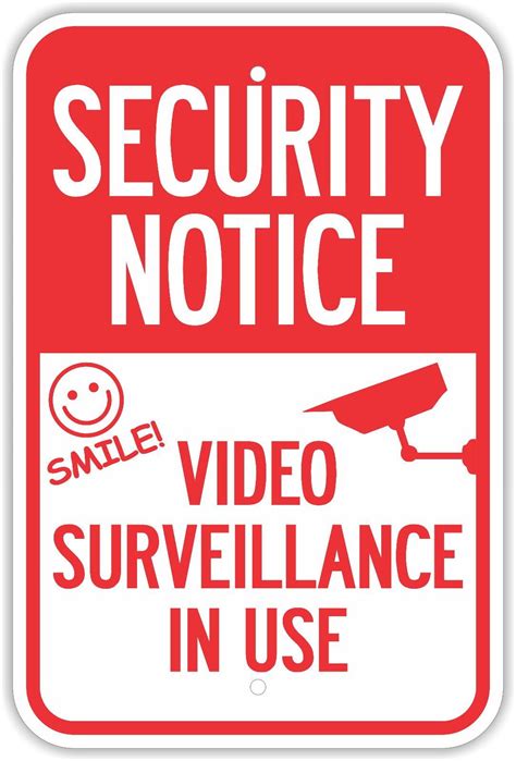 Security Notice Video Surveillance In Use Signs Red Safety Notice Signs