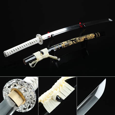 Épée Japonaise De Samouraï Katana De Dragon Tsuba En Acier Au Manganèse