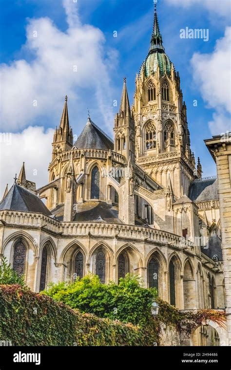 Outside Bayeux Cathedral Our Lady Of Bayeux Church Bayeux Normandy