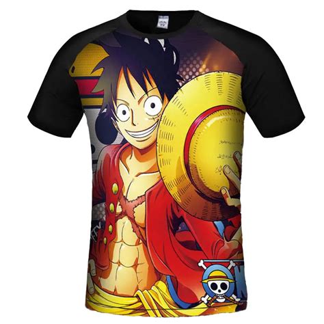 Vintage One Piece Anime Shirt Men Cotton T Shirt Printed T Shirt One
