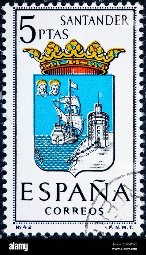 Spain Circa 1965 A Stamp Printed In Spain Dedicated To Arms Of