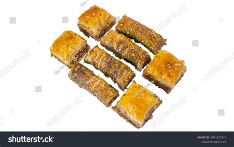 Eastern Sweets Baklava Various Shapes On Stock Photo 2071873817