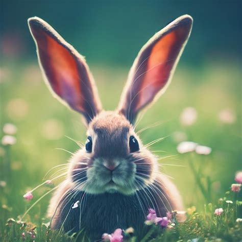 Premium Photo Cute Rabbit Or Bunny Portrait In Nature Looking At Camera