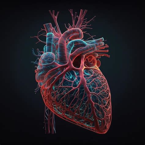 Anatomía Del Corazón Humano Ilustración Del Modelo 3d De Rayos X De