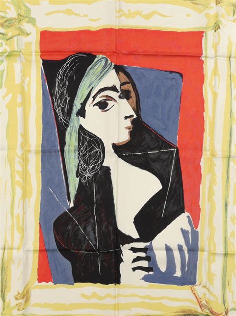 Sold Price PABLO PICASSO PORTRAIT DE JACQUELINE SILK SCARF Invalid Date EDT Picasso