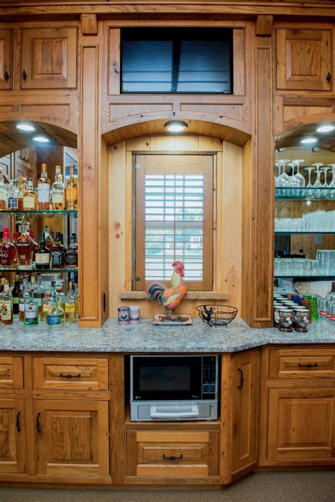 Customize the size, finish, wood type, and much more. Reclaimed oak bar cabinets - Sherman NY - Fairfield Custom Kitchens
