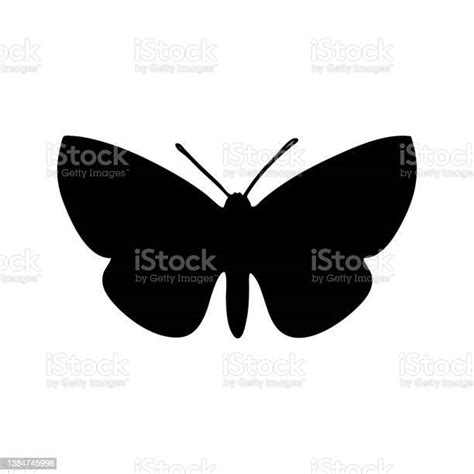 Silhouette Noire Dun Papillon Sur Fond Blanc Pour Limpression Le Design