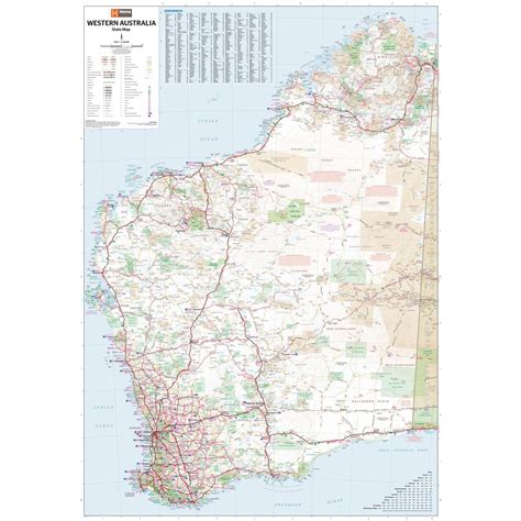 Hema Western Australia State Map Detailed Information Guide Colour Map
