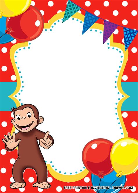Curious george television series merchandise © universal studios. FREE Blank Curious George Invitation Templates | FREE ...