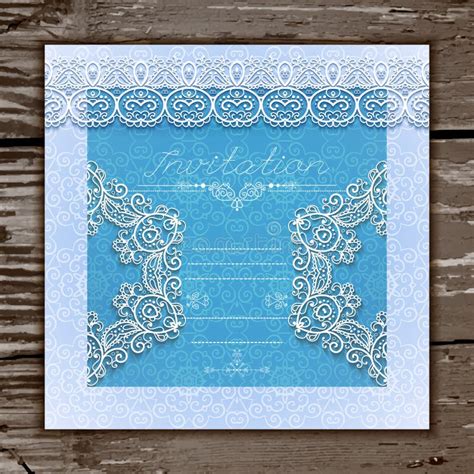 Vintage Wedding Card Or Invitation With Abstract Lace Seamless