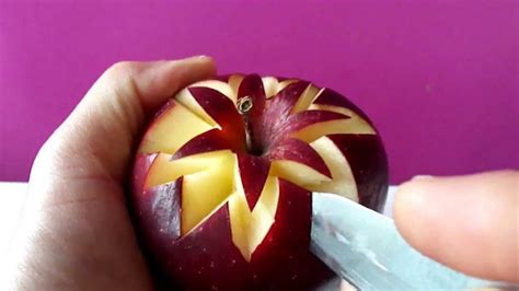 Art In Apples Show Fruit Carving Apple Secret Lucky Star Garnish