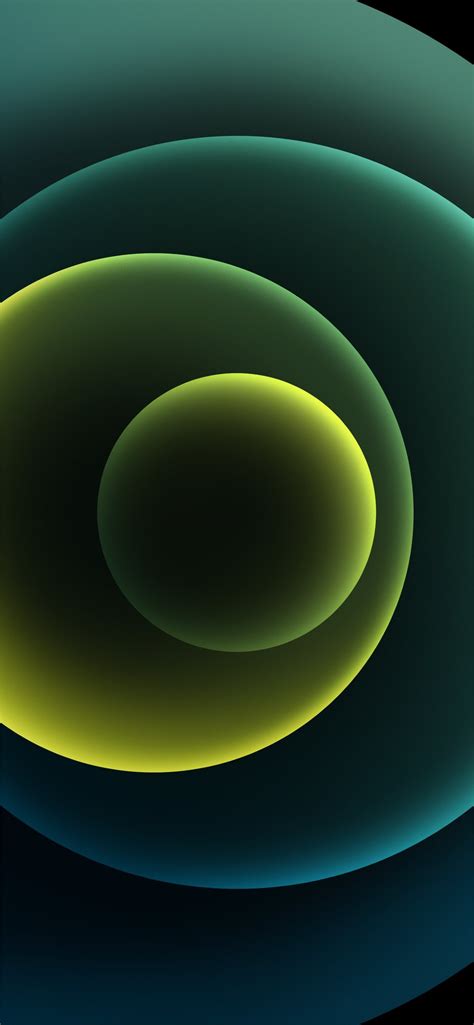 Colorful Iphone 12 Stock Wallpaper Orbs Green Dark Iphone Wallpapers