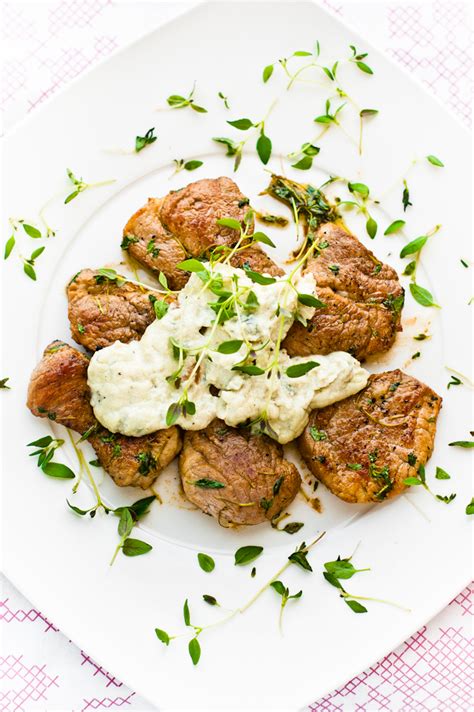20 minute recipe that produces restaurant quality results. Pork loin in gorgonzola sauce | with fresh thyme served on ...
