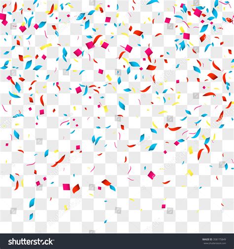 Confetti Vector Background Over Transparent Grid Stock Vector Royalty