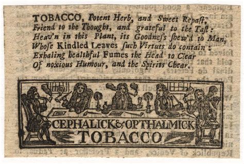 eighteenth century tobacco advertisement encyclopedia virginia