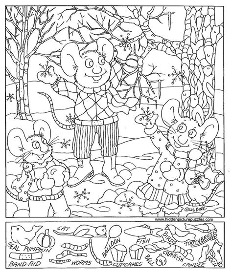 Coloring Page ~ Hidden Pictureoring Pages Christmas Pictures With