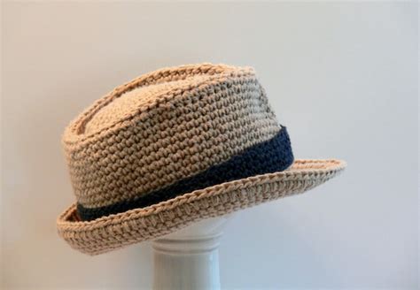 Crochet Pattern Boys Hat Fedora Meadowvale Studio Size Etsy