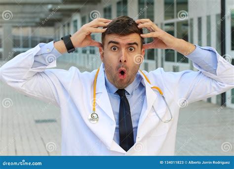 Shocked Looking Doctor Close Up Stock Image Image Of Chaotic Chaos