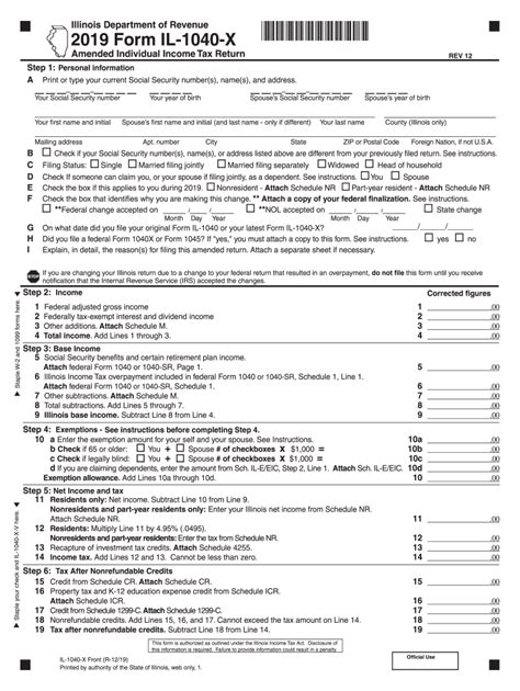 Form Il 1040 X Fill Out And Sign Online Dochub