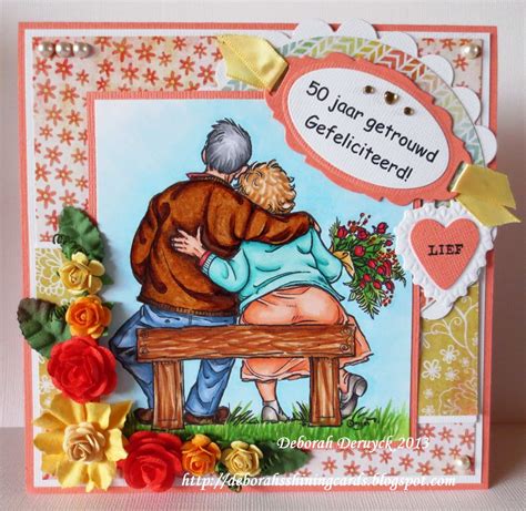Zoek je een cadeau 50 jaar getrouwd? Deborah's shining cards: 50 jaar getrouwd