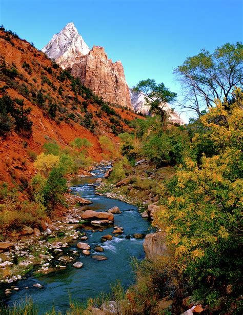 Pacific standard time (3:00 a.m. Virgin River And Zion Canyon Photograph by Ed Riche