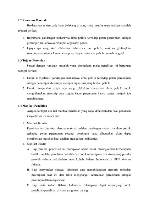 Rumusan masalah, tujuan, dan manfaat penelitian - 1 Rumusan Masalah