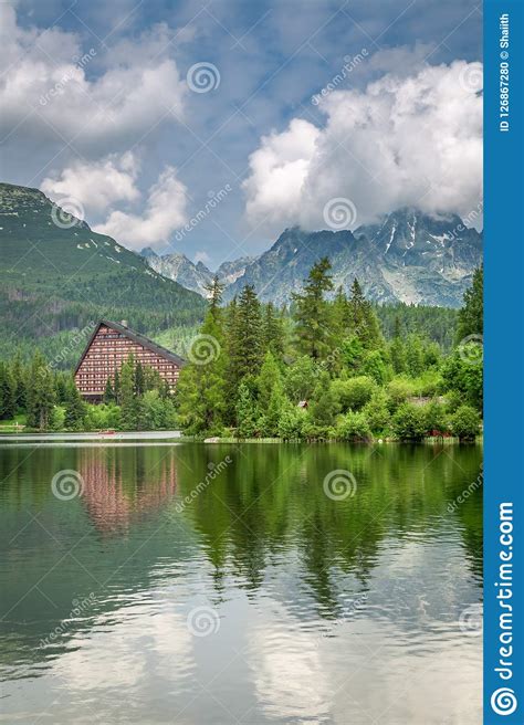 Stunning Mountain Lake In Strbske Pleso In Slovakia Stock Photo Image