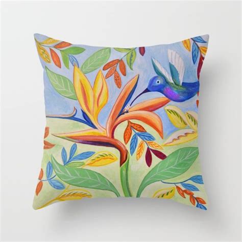 Bird of Paradise Throw Pillow by Cushionartaustralia | Society6 | Throw