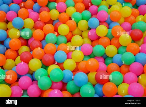 Colorful Many Plastic Balls In Ball Pit For Kid Activity In Child