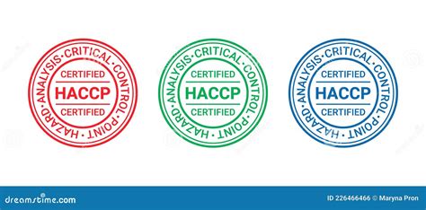 Haccp Stamp Food Safety System Badge Icon Vector Illustration Stock