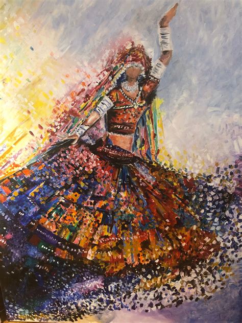 Rajasthani Dancing Girl Painting Pakistani Indian Dance Etsy Canada