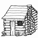 Cabin Log Coloring Clipart Designs sketch template