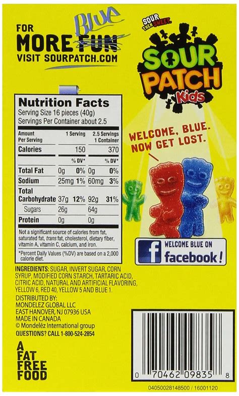 33 Sour Patch Kids Nutrition Label Label Design Ideas 2020