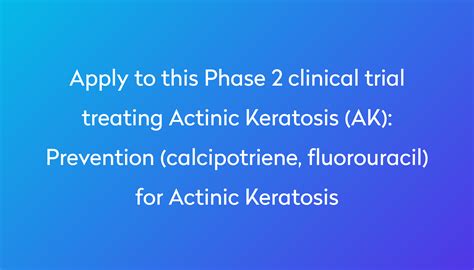 Prevention Calcipotriene Fluorouracil For Actinic Keratosis Clinical