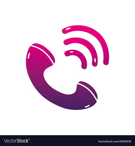 Silhouette Phone Calling Sign Telephone Icon Vector Image