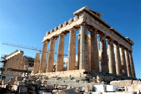 Construction On The Parthenon Acropolis Athens Greece Editorial