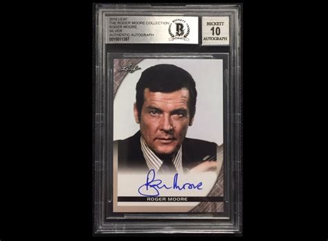Card condition or grade (if professionally graded card) 4. Leaf ROGER MOORE Collection Autograph card BGS (Auto ...